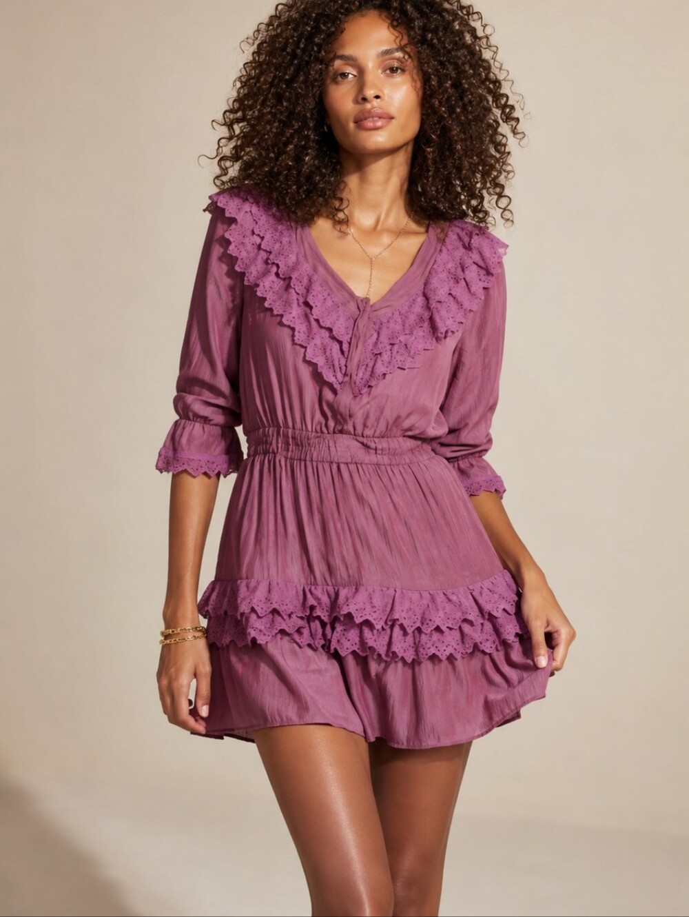 The Shirt Nicki Mini Dress In Dusty Pink